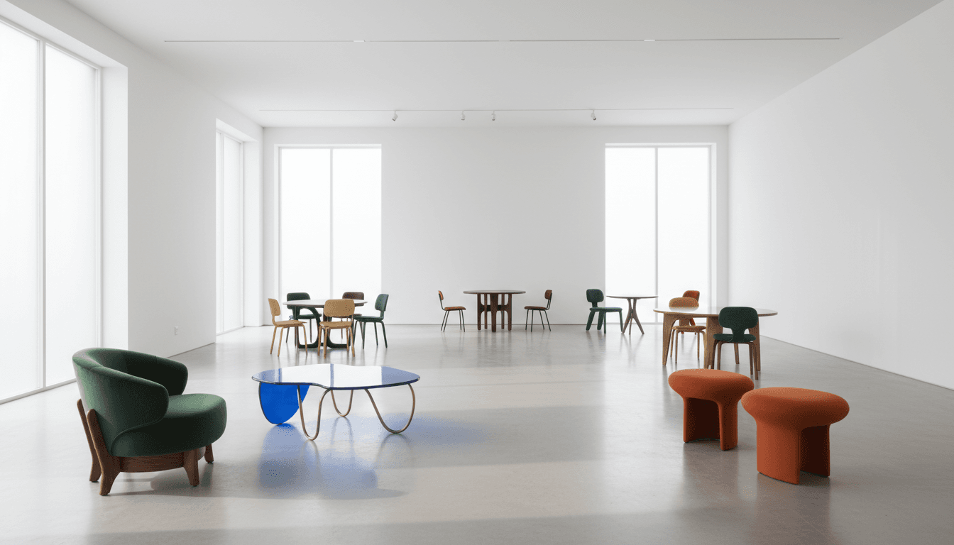 Boutique studio interior with designer furniture and clean lines
