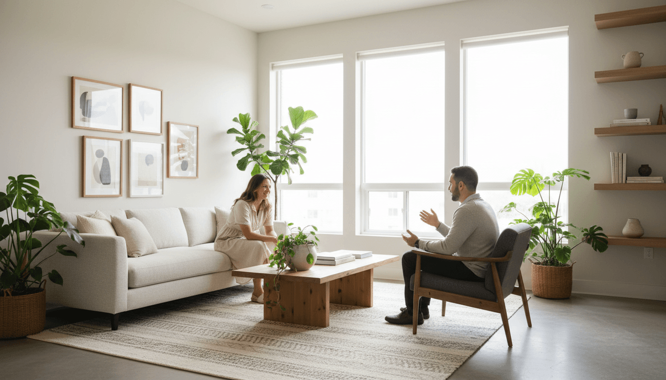 Sunroom with comfortable seating and indoor plants