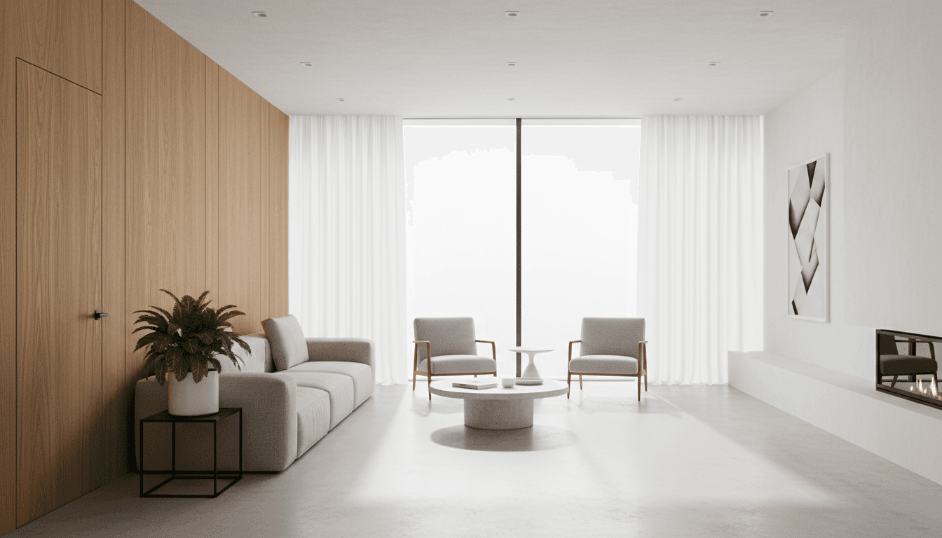 Bright modern living room with natural light